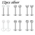 thumbnail image 4 of QQTDFG 16G Lip Studs Stainless Steel CZ Labret Lip Piercing Tragus Helix Earring Studs-16Pcs-Black, 4 of 9