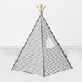 thumbnail image 4 of Bacati - Pin Stripes Gray Teepee Tent for Kids/Toddlers, 100% Cotton Percale Fabric Cover, 4 of 7