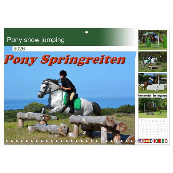 Pony show jumping (Monthly Wall Calendar 2026 16.5 x 23.4 (open)), CALVENDO 14 Month Calendar