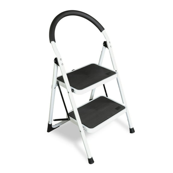 JACK BOSS 2 Step Ladder, Folding Step Lightweight Stool, Steel,Ladder for Home,330 lbs Capacity