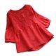 thumbnail image 2 of Fiudx Ofertas de La Semana Camiseta Holgada Informal con Bordado de Color Liso para Mujer, Camisetas de Manga Corta y Blusa de Lino, 2 of 5