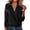 Black-09, variant on HADST Women Half Zip Knit Sweater Long Sleeve Pullover With Contrast Striped Shoulder Details Ribbed Cuffs Loose Fit Street Wear