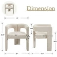 thumbnail image 5 of Guyou Modern Boucle Dining Chair Set of 4, Linen Upholstered Barrel Chair, Comfy Armchair with Open Backrest, Vanity Side Chair Accent Chair for Living Room Bedroom Dining Room, Beige, 5 of 10