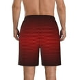 thumbnail image 3 of KLL Red Geometric Men's Casual Summer Beach Shorts Hawaiian Shorts with Pockets-3X-Large, 3 of 5