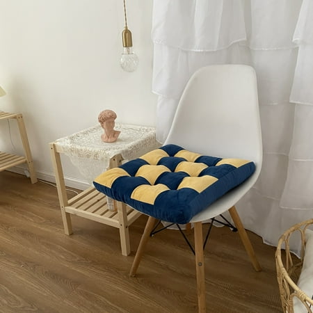 

XmhyTop-A Chair Cushion Memory Foam Pads Tufted Slip Non Skid Rubber Back Seat Cover 1Pack Navy blue