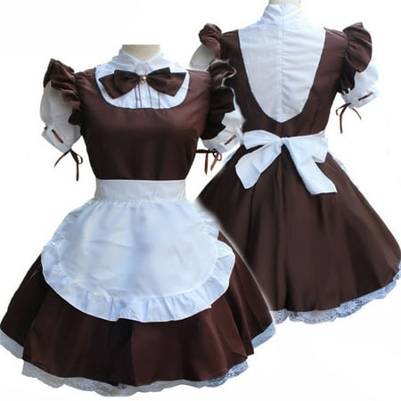 

amousa Lingerie Cosplay Costume Women Headwear Apron Fake Collar Bowknot Dress womens dresses