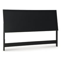 Bowery Hill Engineered Wood Contemporary Black King Panel Headboard