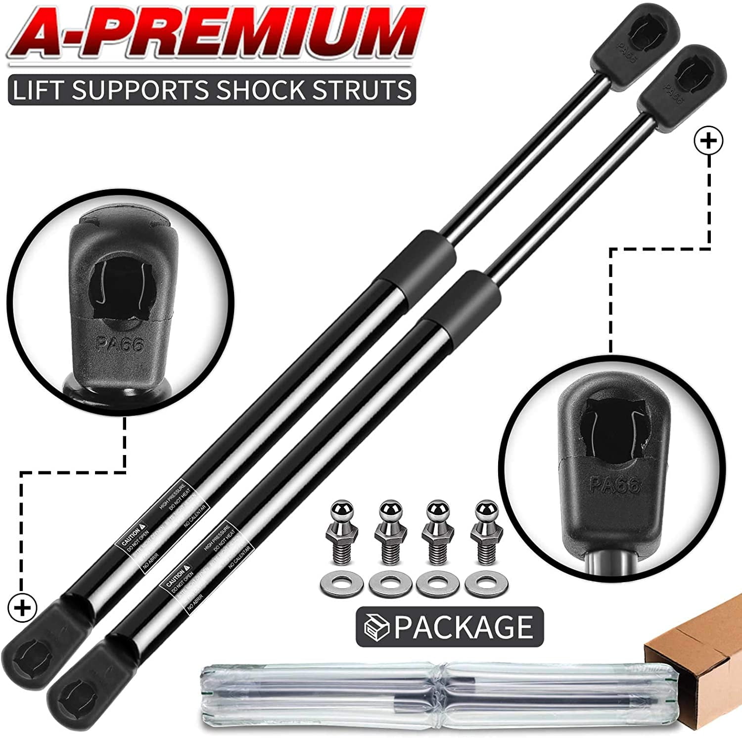 A-Premium 22.87 inch 37lb Lift Supports Gas Spring Shock Struts Replacement for Toolbox Cabinets Sliding Window Storage Bed Bench Lids Basement Door 2-PC Set