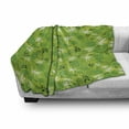 thumbnail image 3 of Forest Soft Flannel Fleece Throw Blanket, Jungle Scene of Tropical Monstera Leaves, Cozy Plush for Indoor and Outdoor Use, 50" x 70", Lime Green Evergreen, by Ambesonne, 3 of 6