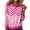 Hot Pink, variant on Women's Wave Printed Casual Long Sleeved Sweatshirt Top with Wave Pattern - Unique and Fashionable Women's Casual Top,Multicolor,XL