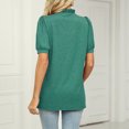 thumbnail image 4 of Conjuntos de verano para mujer, camiseta con cuello en V para mujer, camiseta con cuello en V para mujer, top con ribete de volantes, diseño a prueba de futuro, 4 of 6