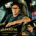 thumbnail image 4 of KANASTAL Clip on Night Driving Glasses Men Women Flip up UV400 Anti Reflect Yellow, 4 of 6