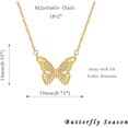 thumbnail image 2 of Gold/Silver Dainty Gold Pendant Necklace,Cubic Zirconia 18K Real Gold Plated Evil Eye/Butterfly Necklace 18''+2'' Adjustable Chain Trendy Jewelry for Women, 2 of 6