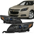 thumbnail image 5 of For Chevy Malibu 2013-2015 Halogen 2pcs Headlights Black Amber Headlamps, 5 of 5