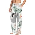Sigee Cute Cartoon Sloth Print Men's Pajama Pants Soft Lounge Sleep Bottoms with Elastic