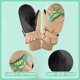 thumbnail image 3 of Guantes de esquí para niños, impermeables, para el frío, con patrón de dinosaurio pequeño, acolchados, cálidos, con un dedo (caqui), 3 of 5