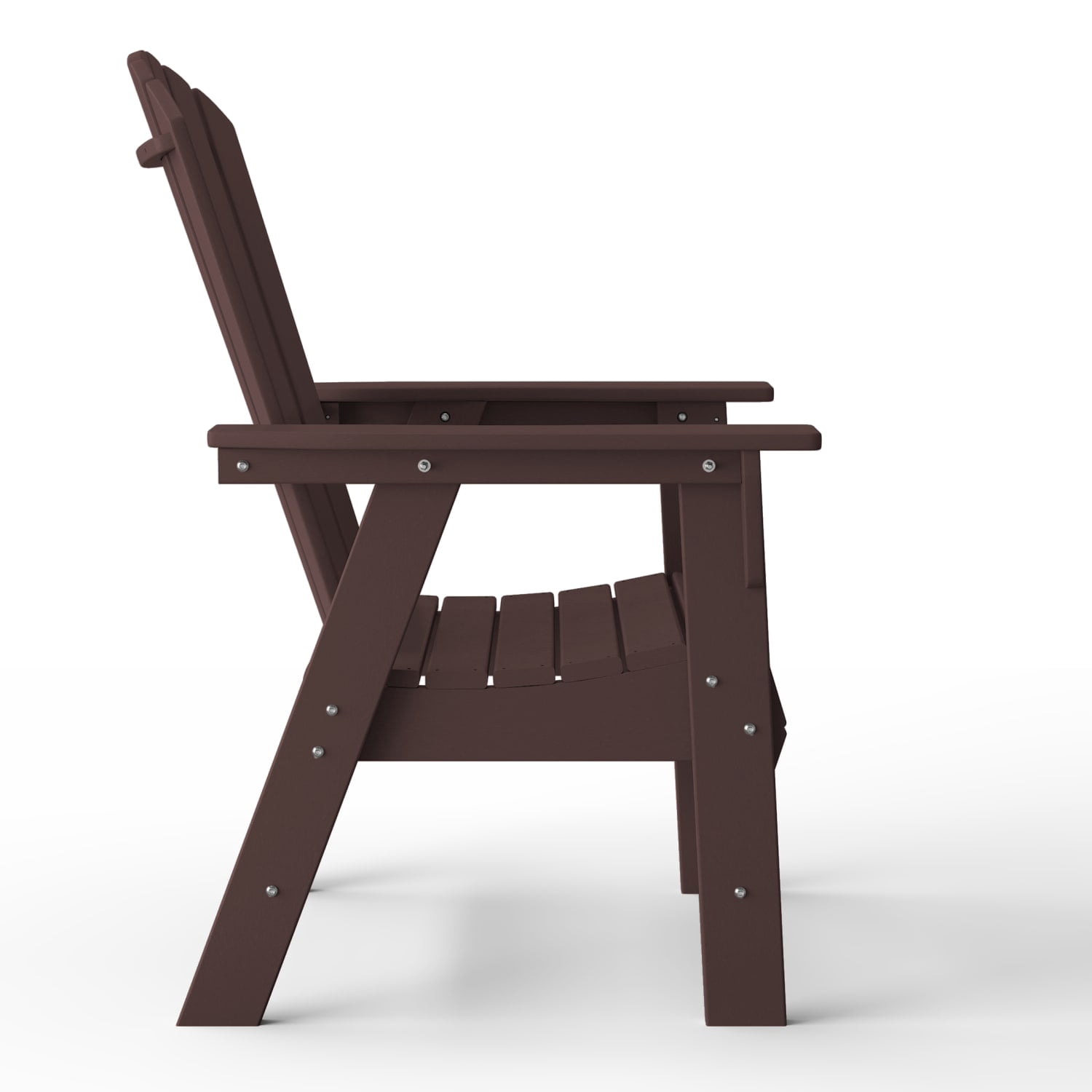 WestinTrends Dylan Outdoor Dining Chair – All-Weather Poly Lumber Adirondack Patio Chair, High Back, 330 lb Capacity, Dark Brown