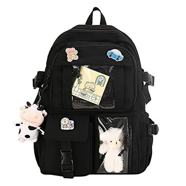 Kawaii Backpack with Kawaii Pin and Accessories Backpacks with Plush Pendant Cute Backpack for