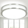 thumbnail image 4 of Depuley 13" Flush Mount Ceiling Light Round Close to Ceiling Light Brushed Nickel Ceiling Light Fixture for Living Room Bedroom Kitchen Dining Hallway Closet, 5 Color Adjustable, 32W, 4 of 8