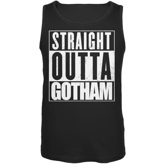 Straight Outta Gotham Black Adult Tank Top - Small