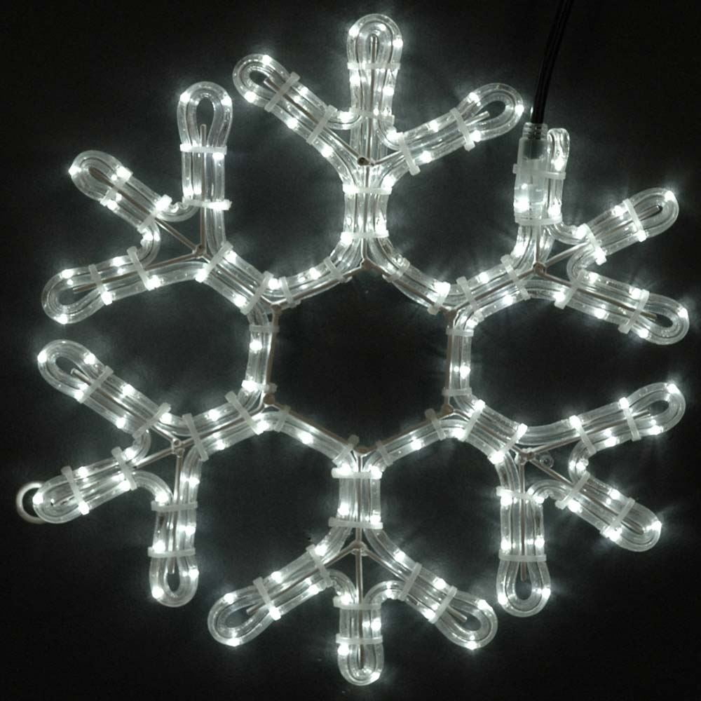 Novelty Lights Christmas Snowflake LED Rope Light Sculpture, Pure White