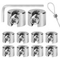 thumbnail image 1 of 10PCS Stainless Steel Cable Clamps, 316 Stainless Steel Cable Clamps with Hexagonal Screw Wrench, Rope Clamp for Wire Rope, Clothesline Tensioner, Cable Tensioner, 4mm M8, 1 of 5