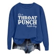 thumbnail image 1 of WEAIXIMIUNG Sweat-Shirt pour Femmes Tendance avec Col Mode Décontractée Couleur Unie Manches Longues Imprimé Lettre Col Rond Hoodie, 1 of 5