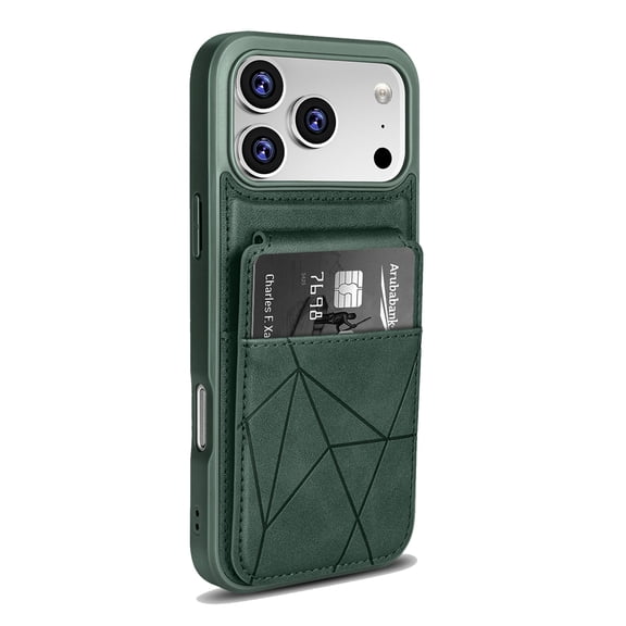 Wallet Case Compatible for iPhone 15, Back Wallet Phone Case with Card Holder, Premium PU Leather TPU Bumper Flip Back Kickstand Lightweight Slim Cover for iPhone 15, Green
