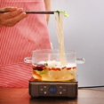 thumbnail image 5 of Cacerola de vidrio de silicio de boro con alto contenido de vidrio para cocinar sopa, olla pequeña transparente para sopa con tapa, utensilios de cocina de doble oreja, 5 of 5