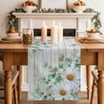 thumbnail image 2 of Table Runner 108 Inches Long for Kitchen Dining, Eucalyptus Leaves Dresser Scarf Farmhouse, Dining Table Decorations for Wedding/Parties, Daisy Spring Floral Botanical Wooden 13 x 108 In, 2 of 8
