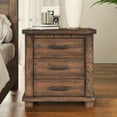 thumbnail image 6 of Three Drawer Reclaimed Pine Wood Nightstand, Natural, 6 of 6