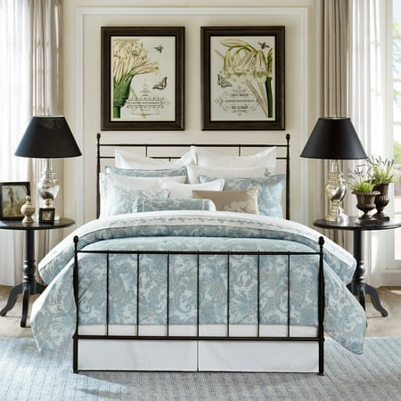 Blue Harbor House - Harbor House Chelsea Duvet Cover King Size - Dusty Blue , Paisley Duvet Cover Set â?? 4 Piece â?? 100% Cotton Sateen Light Weight Bed Comforter Covers