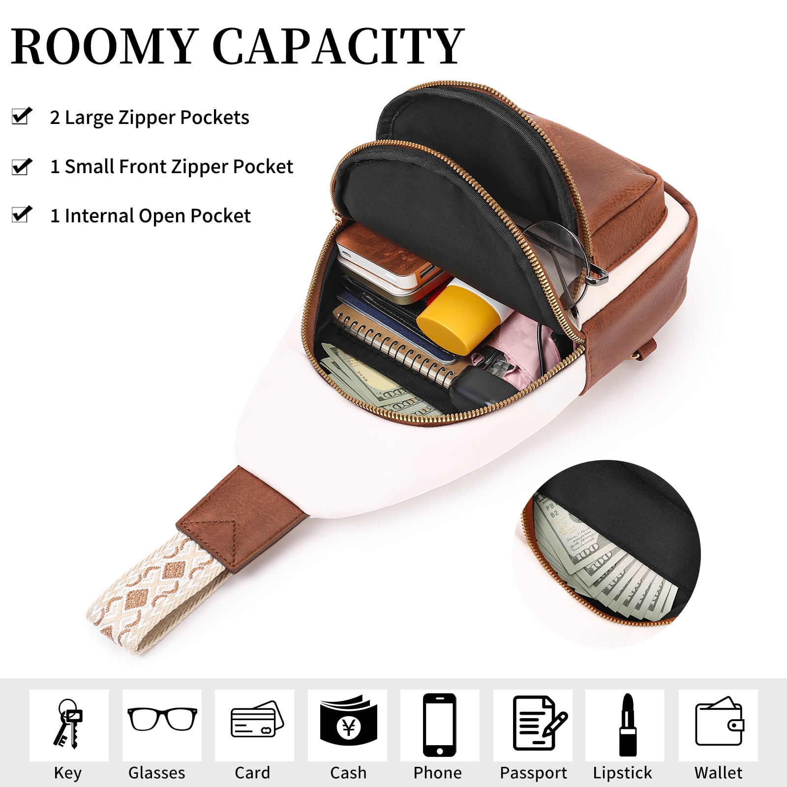 Falan Mule Sling Bag Crossbody Bags for Women Fanny Packs for Women Chest Bag for Work Shopping