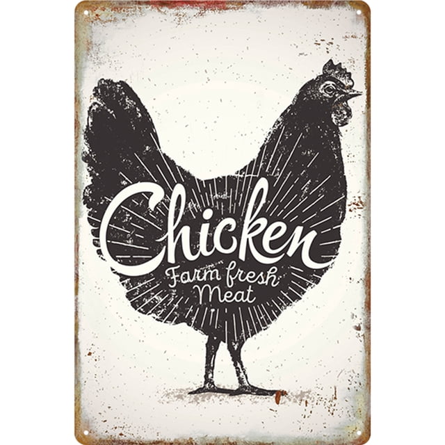 20x30cm Rectangular pollo Metal Retro estaño pintura placa garaje café decoración Tmvgtek Para estrenar