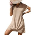 thumbnail image 1 of Cache-maillots pour Femmes à Manches Courtes, Maillot de Bain Décontracté, Bikini, Tenue de Plage, Robe de Plage, S-TTG, Kaki, TG, 1 of 6