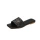 thumbnail image 2 of Sommer Bunte Strass Jacke Sandalen Fashion Square Toe Flache Hausschuhe Wmkox8yii ytu11082, 2 of 5