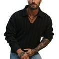 thumbnail image 4 of Kakii Men Sweaters V Neck Cable Knit Sweater Fall Casual Slim Fit Pullover, 4 of 6