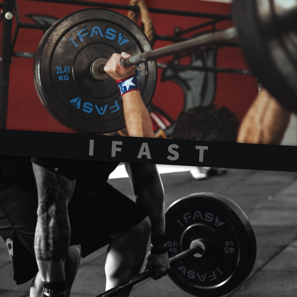 IVV Steel Olympic Bumper Plates Set - 45LBS Virgin Rubber Weights Plates for Strength Training - Fits 2" Barbells - Sold in Pairs