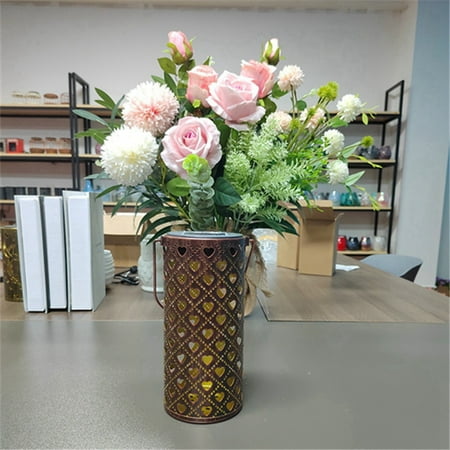 

Outdoor Solar Lamp Retro Hollow Lantern Light Solar LED Light Waterproof Hanging Projector Lamp Outdoor Garden(B)