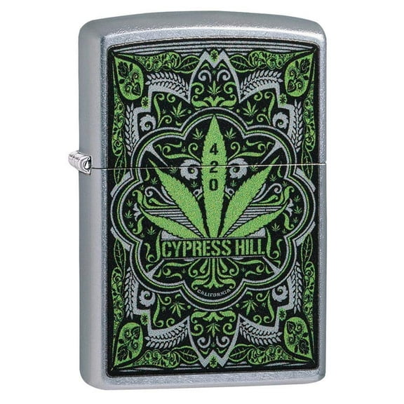 Zippo Lighter - Personalized Custom Message Engraved on Back for Leaf Designs Windproof Zippo Lighter (Cypress Hill 49010)
