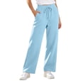 thumbnail image 3 of Diufon Baggy Sweatpants for Women Drawstring High Waist Fleece-lined Pants Fall Winter Warm Pants with Pockets, 3 of 7