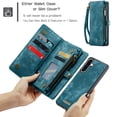 thumbnail image 3 of CaseMe Leather Case for Samsung Galaxy A17,2 in 1 Detachable Wallet Case with 8-Card Holder Zipper Bills Slot,Magnetic Shockproof Flip Leather Cover Zipper Pocket Phone Cases,Blue,For Galaxy A17, 3 of 7