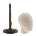 thumbnail image 1 of Nuevo Soporte de Exhibición de Sombrero de Peluca con Cabeza de Huevo de Maniquí para Hombre / Mujer con Soporte Salvador Cabeza del maniquí de la lona, 1 of 4