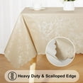 thumbnail image 3 of Rectangle Table Cloth, Waterproof Heavy Duty Vinyl Tablecloths, Wipeable Washable Table Cover for Kitchen and Dining Room (Beige, 60" X 84"), 3 of 5