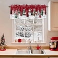 thumbnail image 2 of Christmas Valances for Windows, Snowman Checked Xmas Tree Snowflake Red Rod Pocket Valance Short Window Treatments Curtains for Kitchen Bathroom Bedroom Decor, 54 x 18 In, 2 of 9
