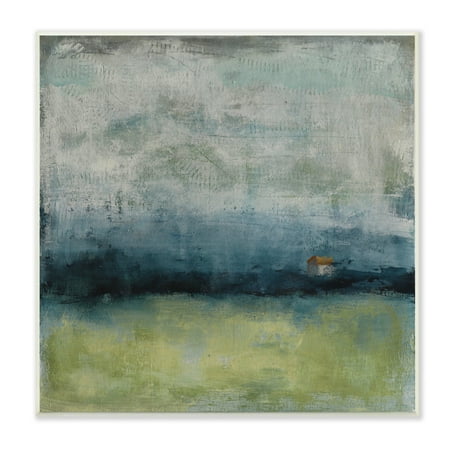 Stupell Industries Abstract Stormy County Home Landscape Murky Grey Sky Abstract Painting Unframed Art Print Wall Art, 12 x 12