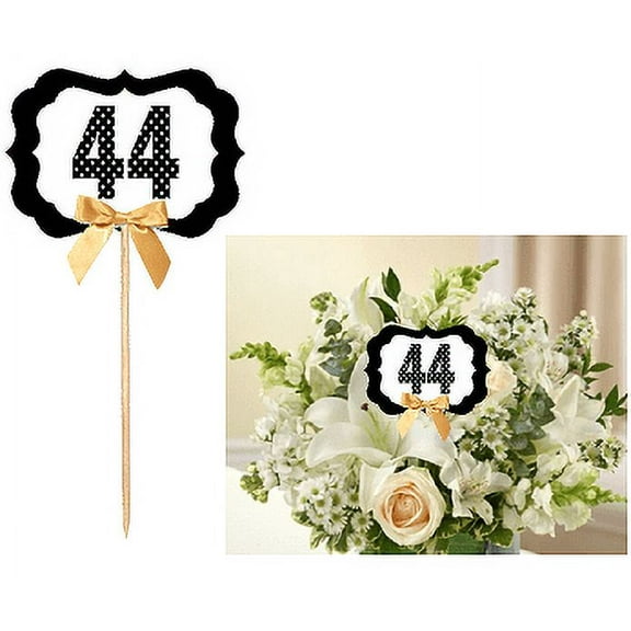 44th Birthday / Anniversary Table Decoration Party Centerpiece Pick - Set of 6