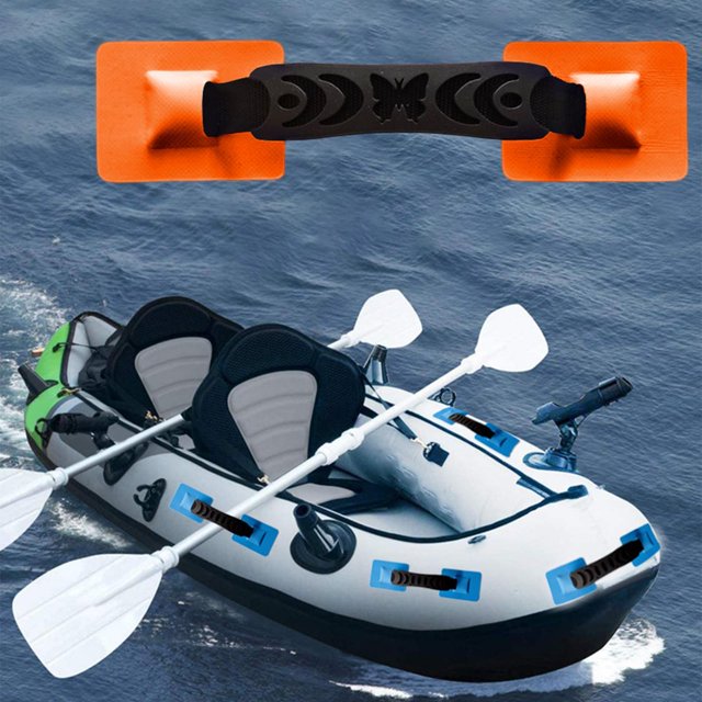 Ruiboury PVC Nylon Strap Armrest Grab Handle Inflatable Canoe Kayak for Orange 31x7CM 1Set