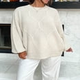 thumbnail image 2 of Women Loose Knit Sweater Solid Color Long Sleeve Winter Pullovers, 2 of 8