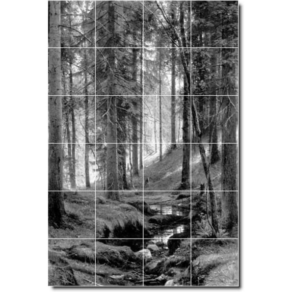 Ceramic Tile Mural-Ivan Shishkin Country Painting 175. 48" w x 72" h using (24) 12 x 12 ceramic tiles